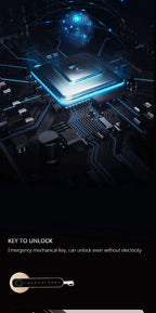 Smart Bluetooth fingerprint lock with advanced biometric recognition and remote smartphone control for high-security access.